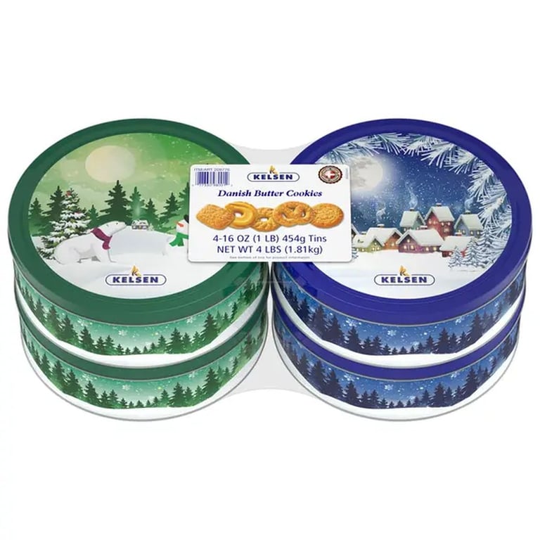 Kelsen Danish Butter Cookies, 1 lb, 4-count