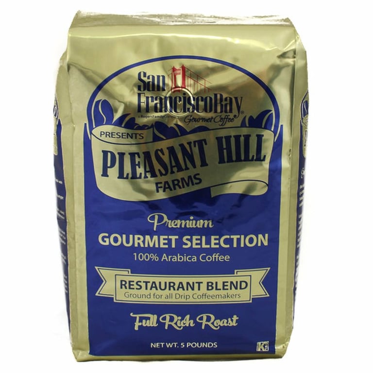 Pleasant Hill Farms Gourmet Ground Coffee, Restaurant Blend, Medium, 5 lbs