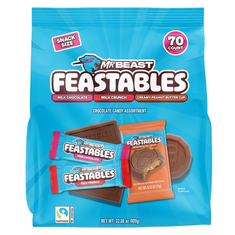 MrBeast Feastables Assorted Chocolate Variety Pack, 32.06 oz