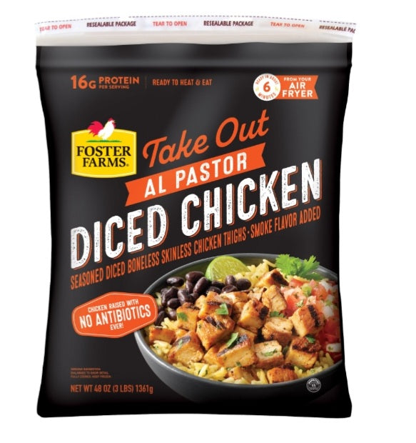 Foster Farms Al Pastor Diced Chicken, 3 pounds