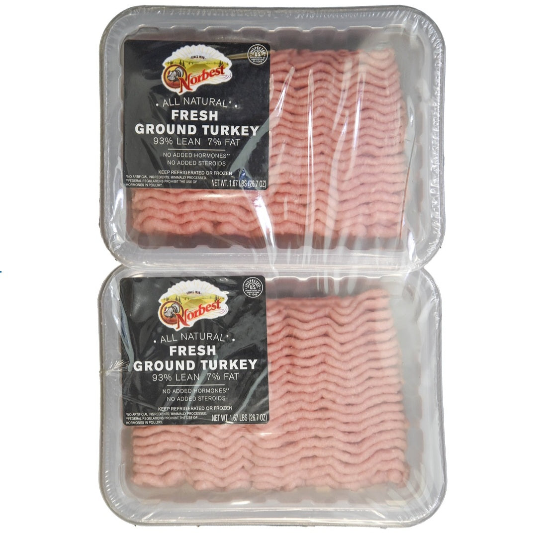 Fresh Ground Turkey, 93% Lean,/ 7% fat 1.7 LB, 4-count